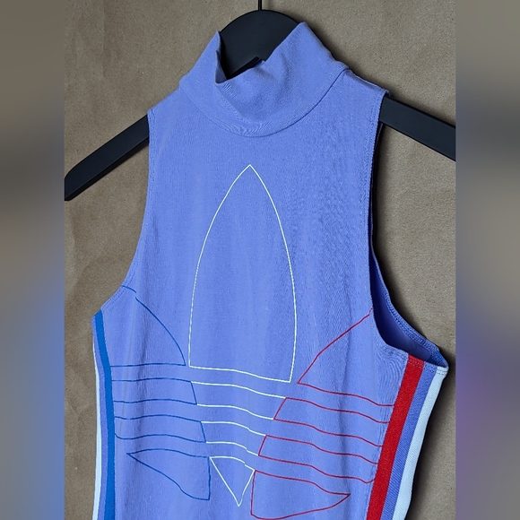 Adidas Originals Adicolor Trefoil Bodycon Dress in Lavender - Picture 10 of 14
